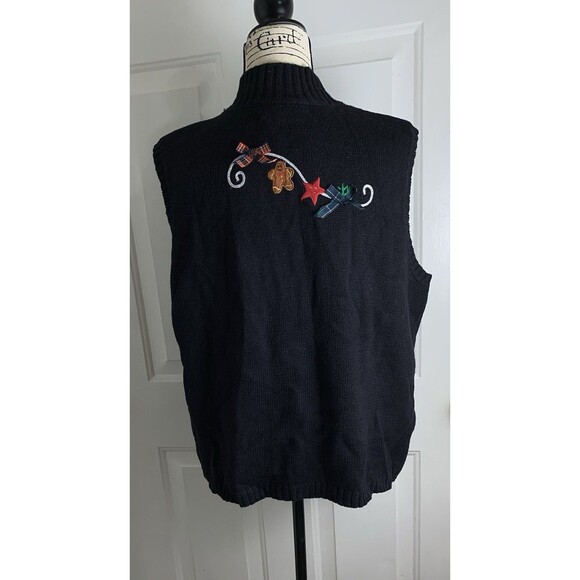 Vintage Planet & Company Woman 1X Christmas Sweater Vest Full Zip Santa - Picture 10 of 16